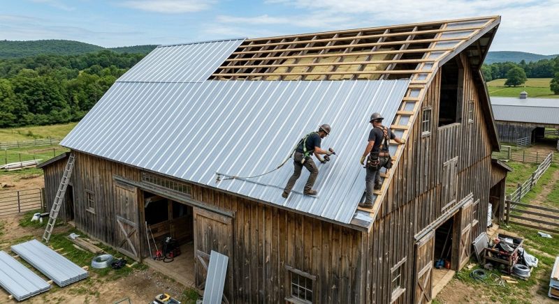 Barn Roof Installation in Moultonborough, NH