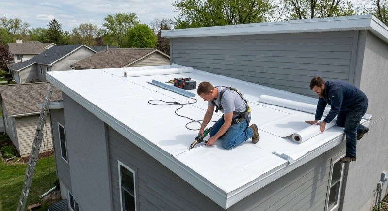 Single Ply Roof Installation in Acton, ME