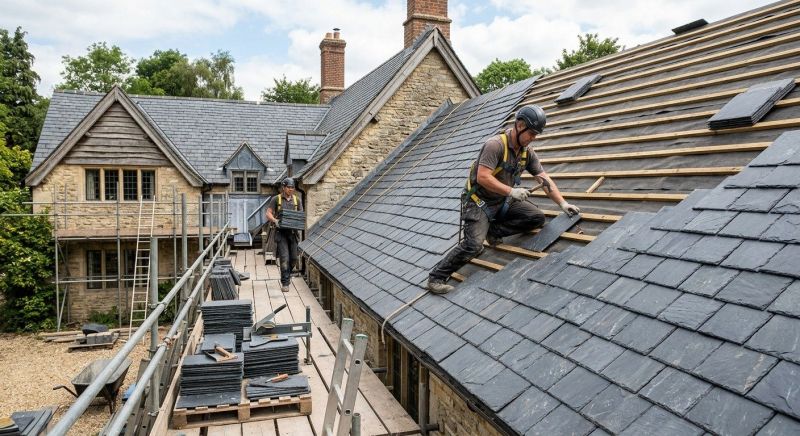Slate Roof Construction in Moultonborough, NH