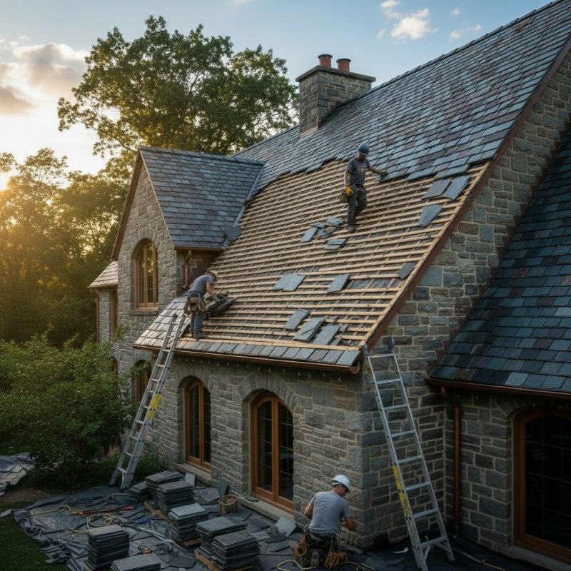 Slate Roof Replacement in Tilton, NH