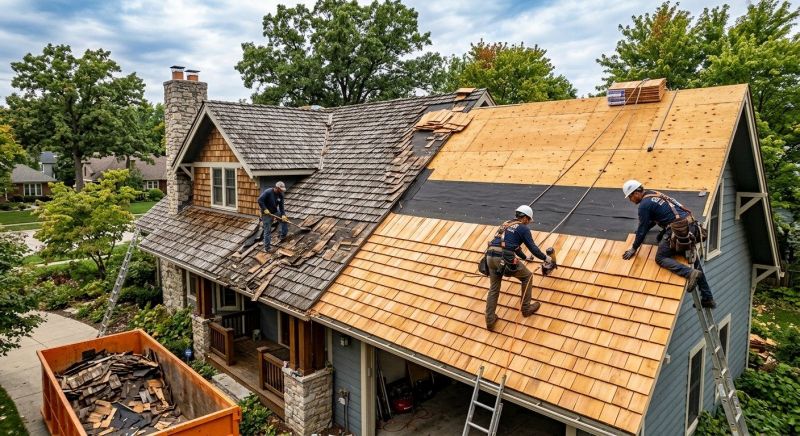 Wood Shake Roof Replacement in Meredith, NH