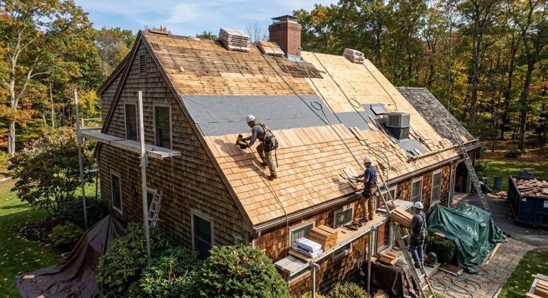 Wood Shingle Roof Replacement in Moultonborough, NH